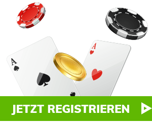 DD Spielkarten mit Casino Chips und grünem Registrieren Button